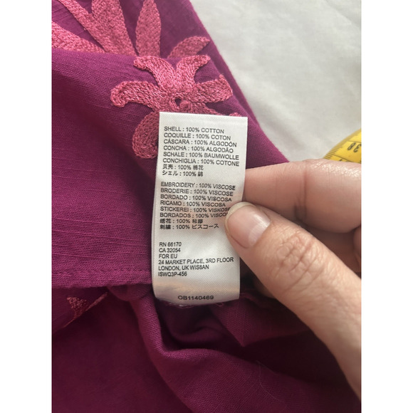 Free People Floral Embroidered Off Shoulder Fiona Shift Dress Womens Size Large - Picture 5 of 7